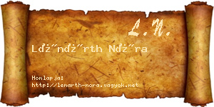 Lénárth Nóra névjegykártya